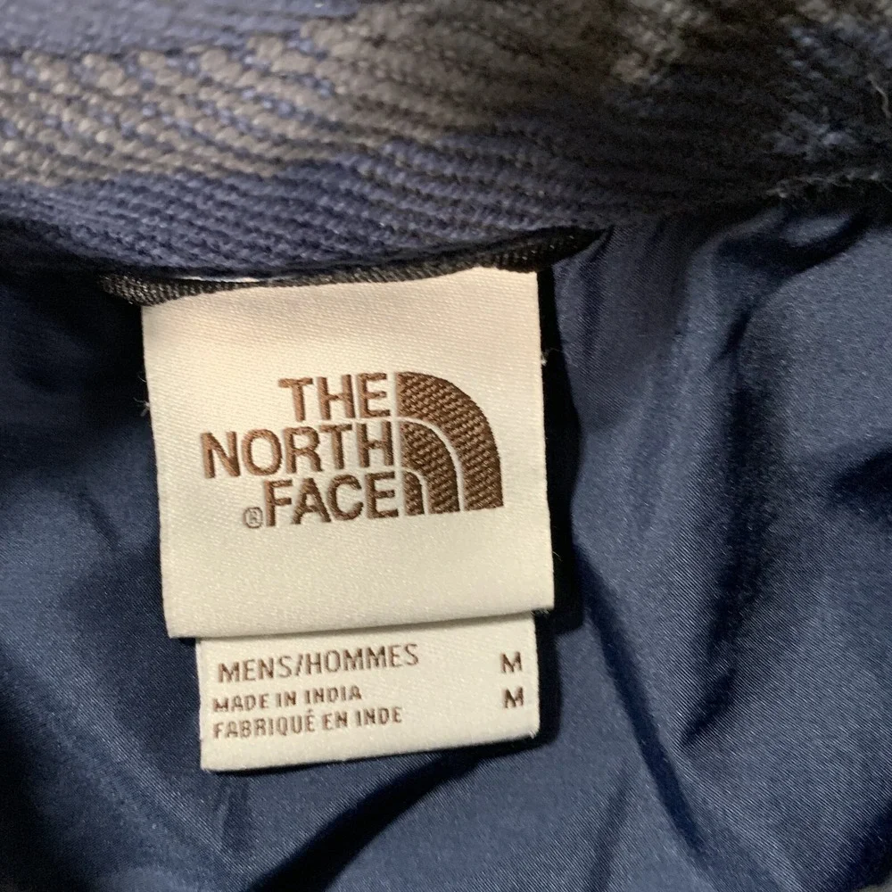 The North Face Shirt Mens Medium Blue Green Flannel Plaid Long Sleeve Button Up